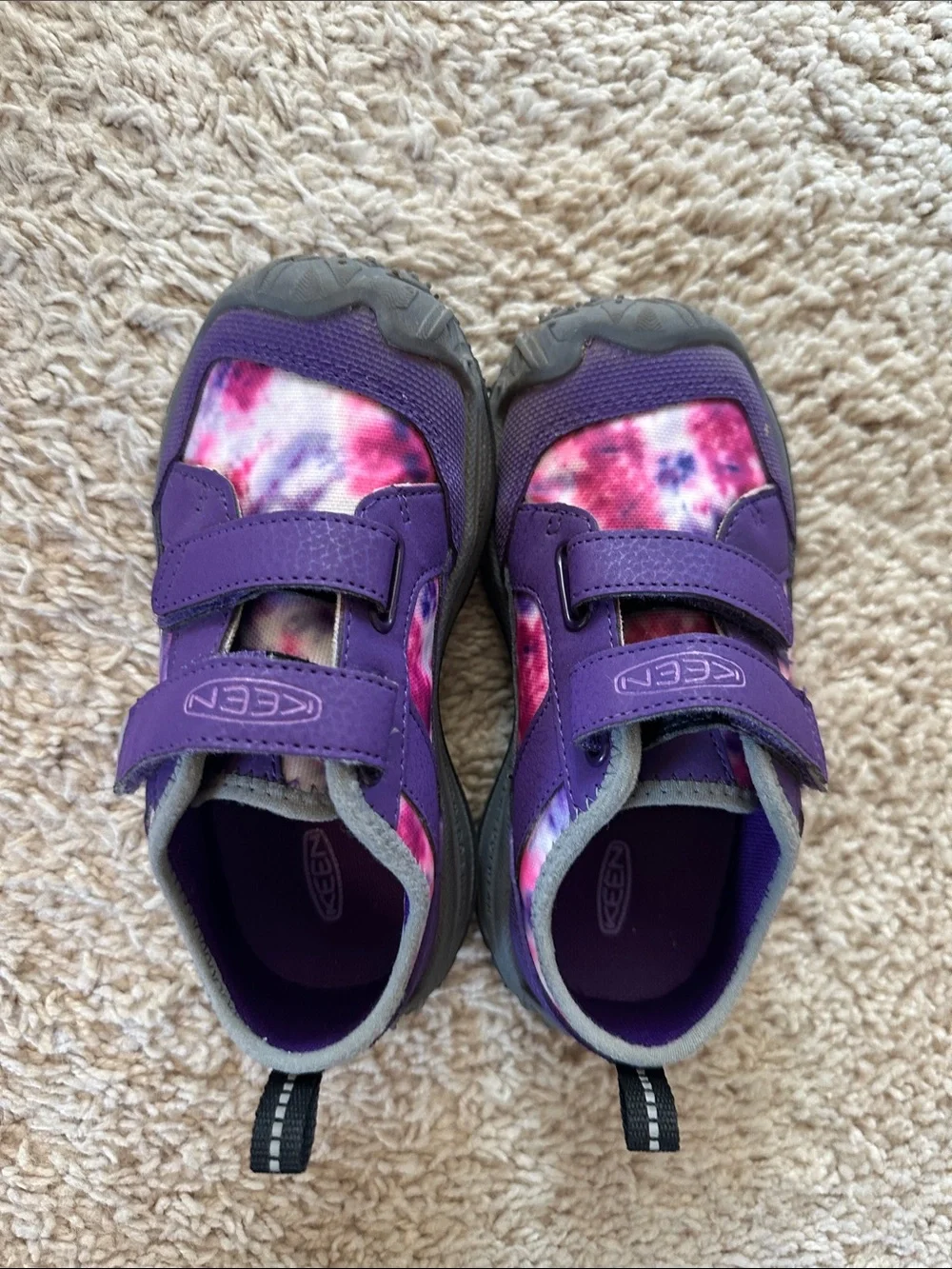 KEEN Kids Purple and Pink Tie-Dye Velcro Water Shoes